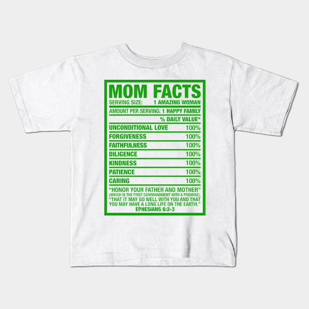 MOM FACTS Kids T-Shirt by Plushism